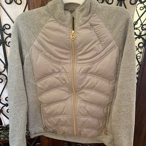 Michael Kors Grey with Gold Zip-up Jacket